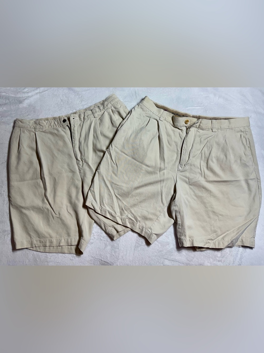 *BUNDLE* Tommy Bahama Men’s Beige Silk Chino Shorts Flat Front Pockets